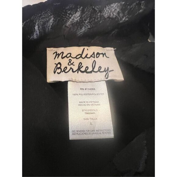 NWT Madison & Berkeley black sheer one shoulder blouse - Picture 7 of 7